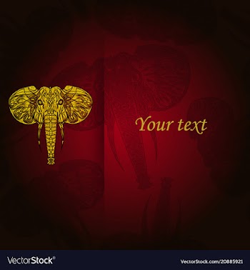 Tribal pattern with elephant ethnic indian vector image