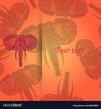 Tribal pattern with elephant ethnic indian vector image