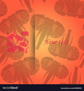 Tribal pattern with elephant ethnic indian vector image