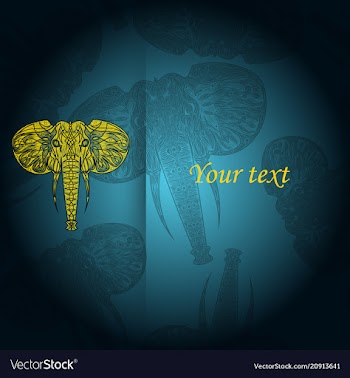 Tribal pattern with elephant ethnic indian vector image
