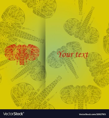 Tribal pattern with elephant ethnic indian vector image