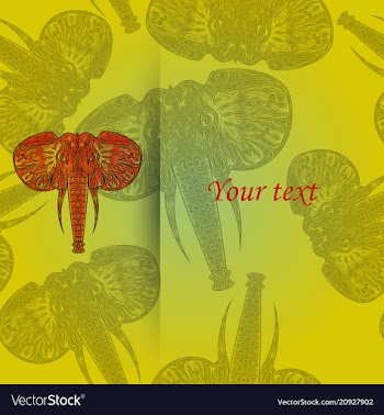 Tribal pattern with elephant ethnic indian vector image