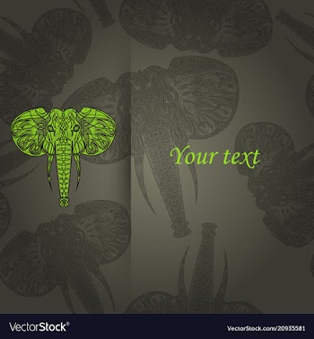 Tribal pattern with elephant ethnic indian vector image