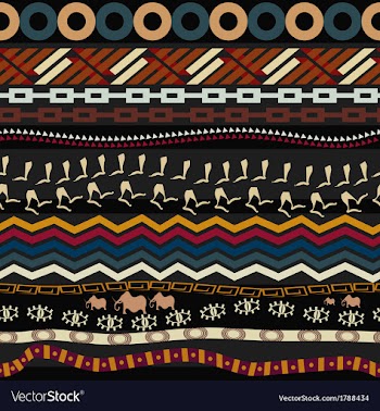 Tribal seamless pattern with figures of mammoth vector image