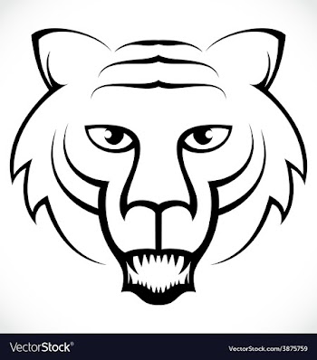  					Tribal Tiger Head vector image														