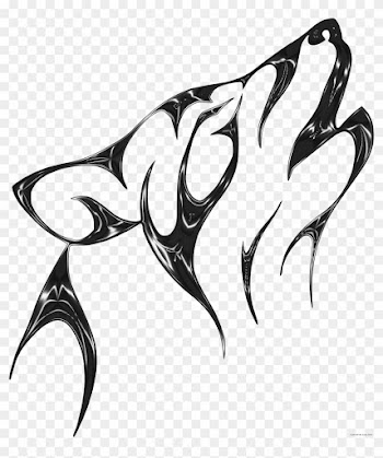 Tribal Wolf Animal Free Black White Clipart Images - Easy To Draw Wolf