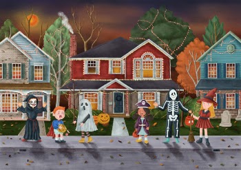 Trick or Treat Halloween Themed Illustration