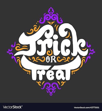trick or treat lettering design