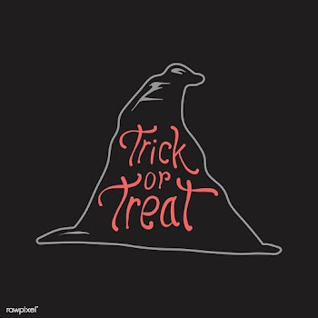 Trick or treat on a black witch hat vector | Free stock vector - 497037