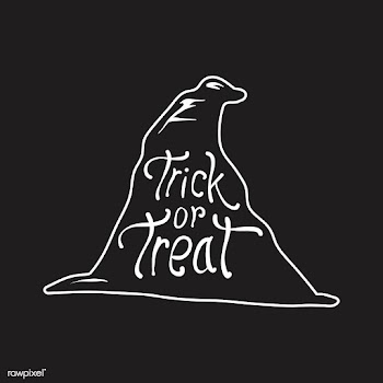 Trick or treat on a black witch hat vector | Free stock vector - 497042