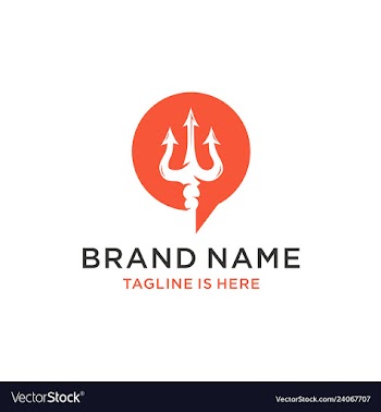 Trident bubble talk icon logo design vector image