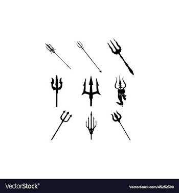 trident spear collection set icon