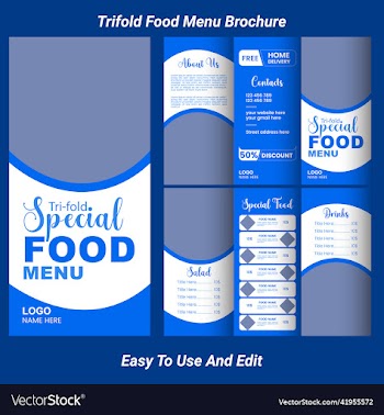 trifold food menu exclusive flyer design