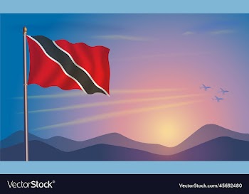 trinidad and tobago flag in the morning sun