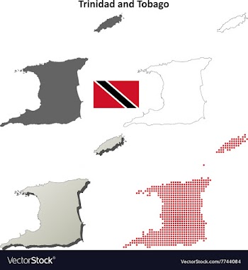 Trinidad and Tobago outline map set vector image