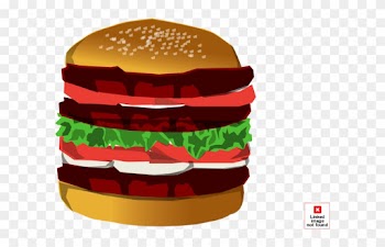 Triple Deck Clip Art - My Journal: 6x9 Blank Lined Journal - Burger Food