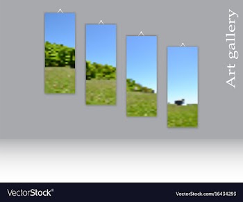 Triptych template three clean vertical canvases vector image