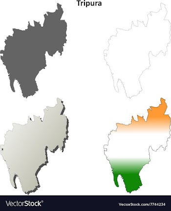 Tripura blank detailed outline map set vector image