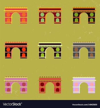 Triumphal arch architecture collection vector image