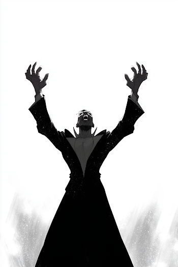 Triumphant Androgynous Supervillain Silhouette