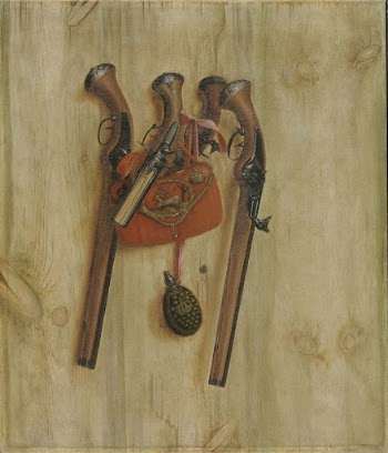 Trompe l'oeil with pistols by Cornelis | Free Photo - rawpixel