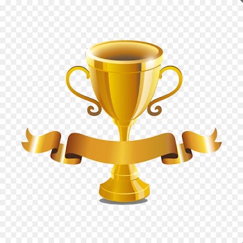 Trophy Clip art - Gold ribbon with trophy background vector material 