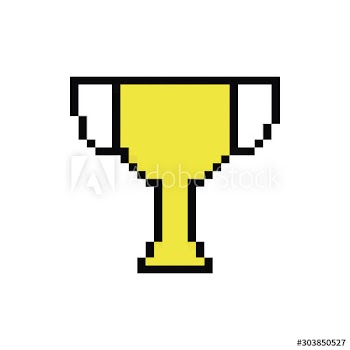 trophy cup 8 bits pixelated style icon