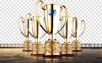 Trophy Medal Banner, Champions Trophy transparent background PNG clipart