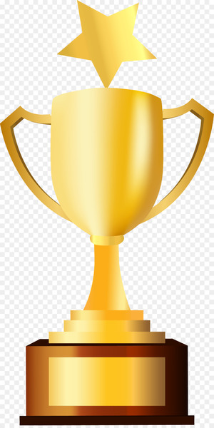 Trophy Prize Clip art - Golden five pointed star trophy 