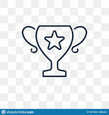 Trophy Vector Icon Isolated On Transparent Background, Linear Tr ...