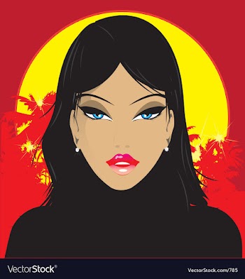 Tropical babe vector image