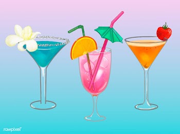 Tropical beach party cocktail illustration | Free stock vector - 463772