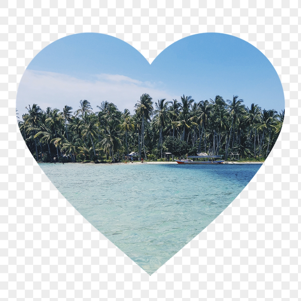 Tropical beach png badge sticker, | Free PNG - rawpixel