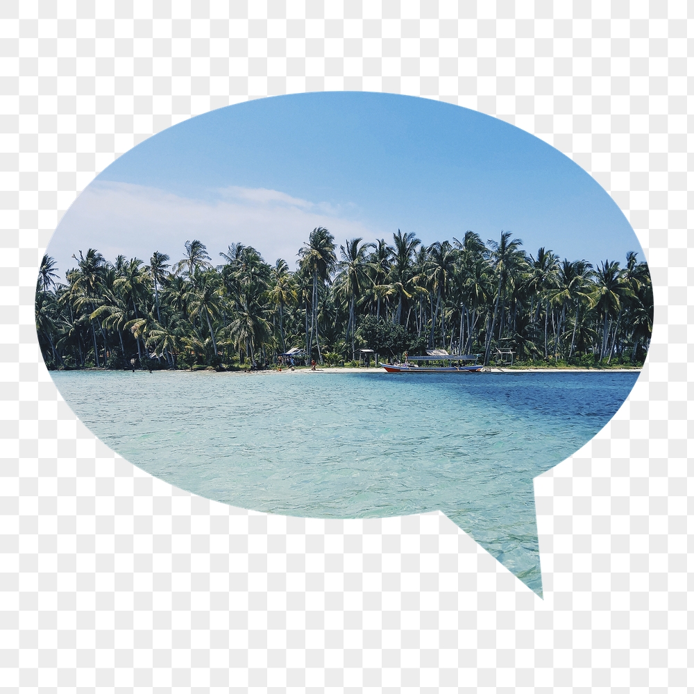 Tropical beach png badge sticker, | Free PNG - rawpixel