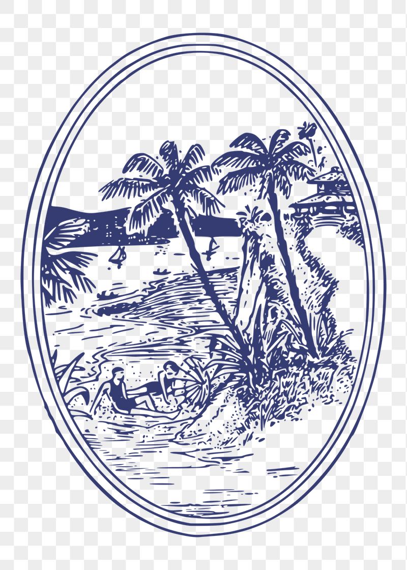 Tropical beach png sticker illustration, | Free PNG - rawpixel