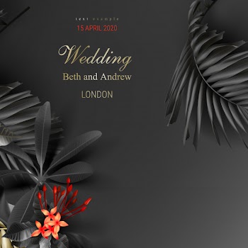 Tropical black and gold leaves on dark background vector poster Free Vector