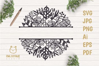 Tropical Border SVG, Luau Decor SVG File, Wedding Flowers