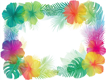 Tropical Botanical Border Frame for Summer Invitations