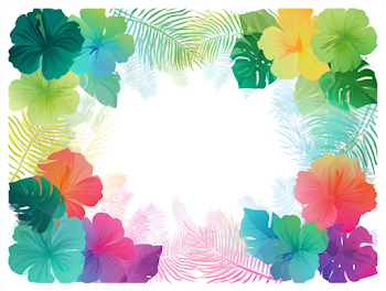 Tropical Botanical Border Frame Illustration