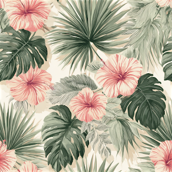 Tropical Botanical Wallpaper Pattern
