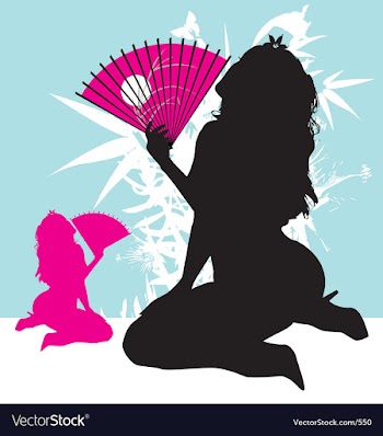 Tropical fan girl vector image