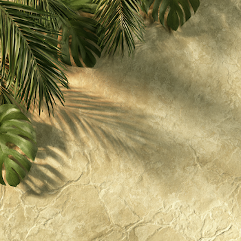Tropical Flat Lay with Palm Fronds