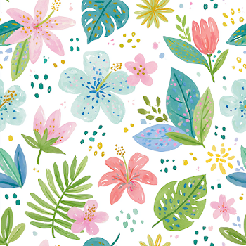 Tropical Floral Nursery Pattern in Lilly Pulitzer Style