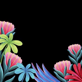 Tropical flowers border background, animal | Free Photo Illustration - rawpixel