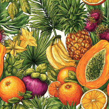 Tropical Fruit and Foliage Pattern