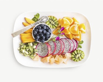 Tropical fruits plate collage element | Free PSD - rawpixel