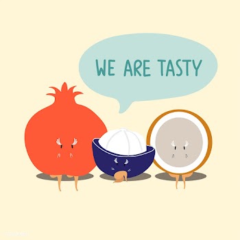 Tropical fruits say we are tasty cartoon char.. | Free stock vector - 538729
