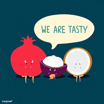 Tropical fruits saying we are tasty cartoon c.. | Free stock vector - 538745