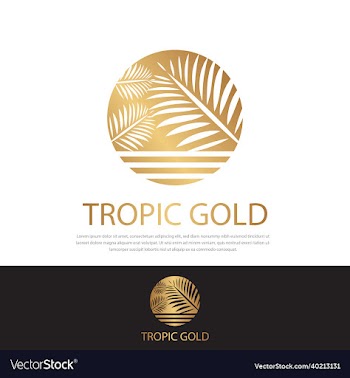 tropical gold logopalm fronds in sun circleresort