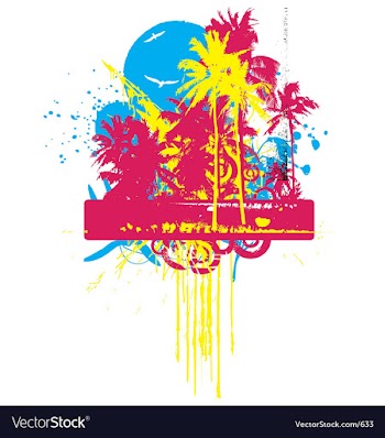 Tropical grunge graphic vector image
